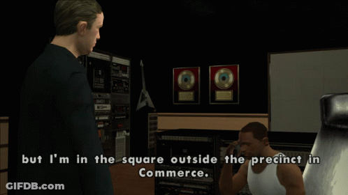 Man Saying But I'm In The Square Outside The Precinct In Commerce GIF