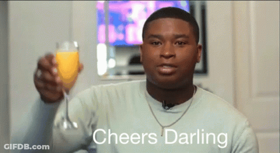 Man Saying Cheers Darling GIF