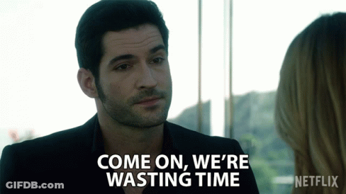 Man Saying Come On We're Wasting Time Looking At Woman GIF