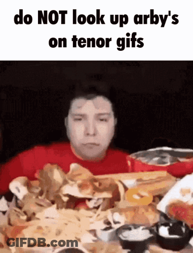 Man Saying Do Not Look Up Arby's On Tenor GIF