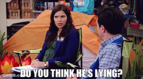Man Saying Don't Lie To Me In Front Of Pictures GIF