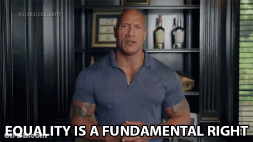 Man Saying Equality Is A Fundamental Right In Front Of Shelf GIF
