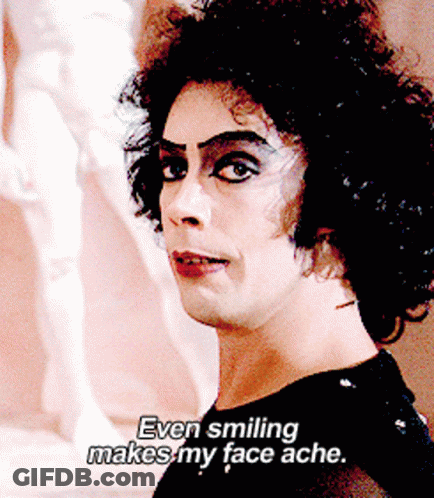 Man Saying Even Smiling Makes My Face Ache GIF
