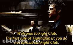 Man Saying First Rule Of Fight Club GIF