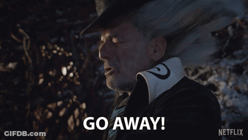 Man Saying Go Away In Netflix Ad GIF