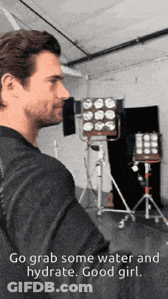 Man Saying Go Grab Some Water Hydrate Good Girl GIF