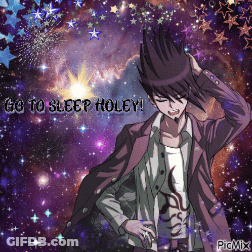Man Saying Go To Sleep Holey GIF