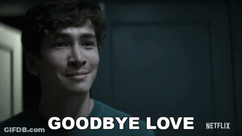 Man Saying Goodbye Love With Netflix Logo GIF