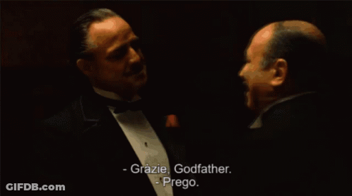 Man Saying Grazie Godfather To Tuxedo Man GIF