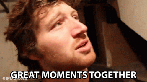 Man Saying Great Moments Together Looking Up GIF