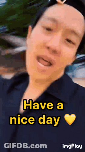 Man Saying Have A Nice Day Yellow Heart GIF