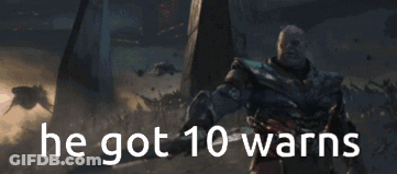 Man Saying He Got 10 Warns GIF