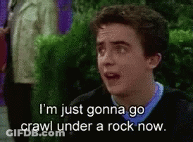 Man Saying He Is Just Gonna Go Crawl Under A Rock Now GIF