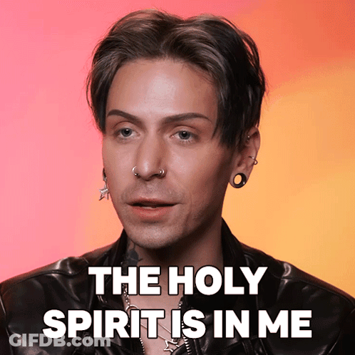 Man Saying Holy Spirit Is In Me Wearing Black Jacket GIF