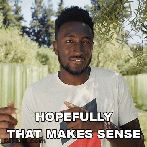 Man Saying Hopefully That Makes Sense Pointing GIF