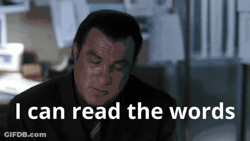 Man Saying I Can Read While Looking Down GIF