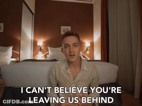 Man Saying I Can't Believe You're Leaving Us Behind GIF