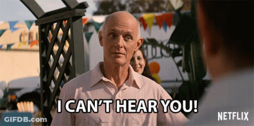 Man Saying I Can't Hear You Netflix Sign GIF