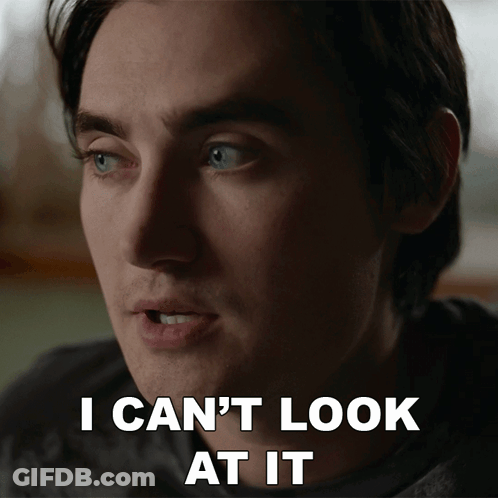 Man Saying I Can't Look At It GIF