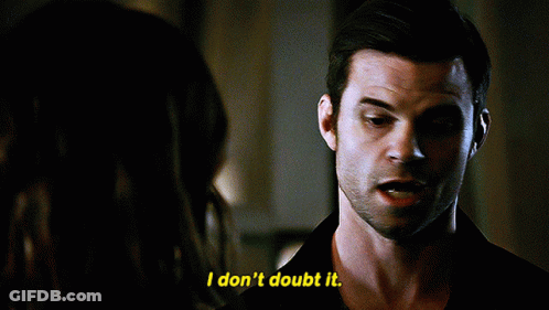 Man Saying I Don't Doubt It Looking At Woman GIF
