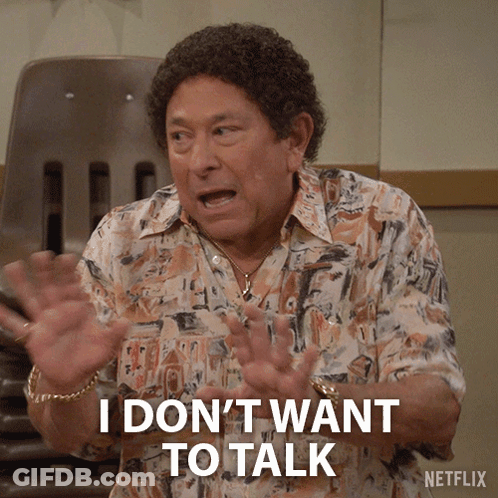 Man Saying I Don't Want To Talk With Hands Out GIF