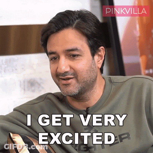 Man Saying I Get Very Excited While Wearing Green Shirt GIF