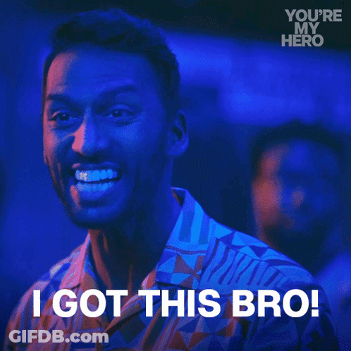 Man Saying I Got This Bro In Blue Light GIF