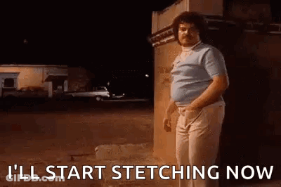 Man Saying I'll Start Stretching Now GIF