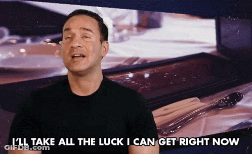 Man Saying I'll Take All The Luck I Can Get Right Now GIF