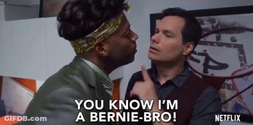 Man Saying I'm A Bernie Bro GIF
