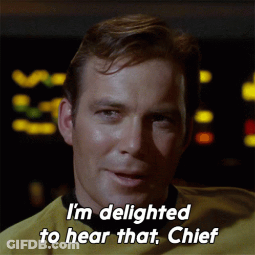 Man Saying I'm Delighted To Hear That GIF