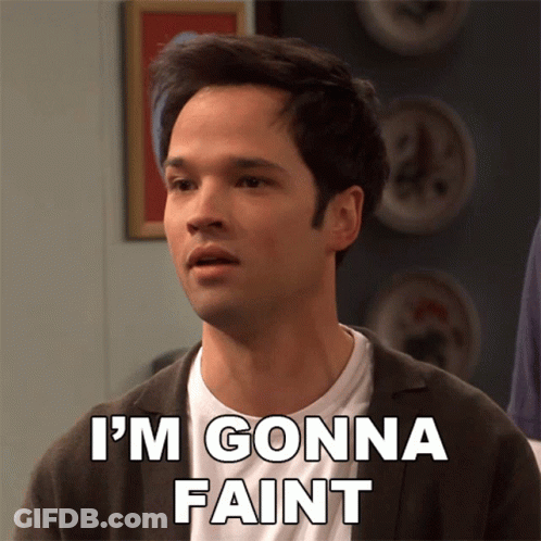 Man Saying I'm Gonna Faint In Front Of Picture Wall GIF