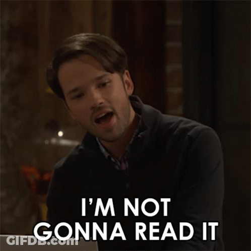 Man Saying I'm Not Gonna Read It GIF