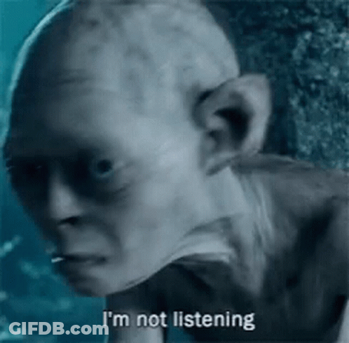 Man Saying I'm Not Listening GIF