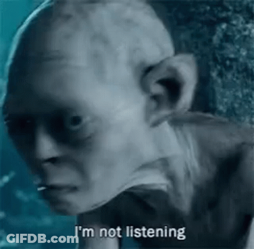 Man Saying I'm Not Listening GIF