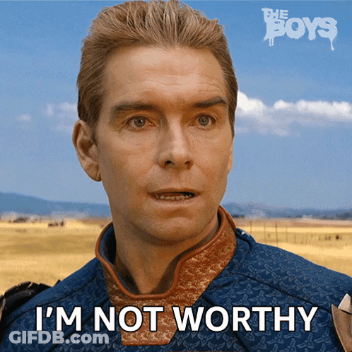 Man Saying I'm Not Worthy In A Field GIF
