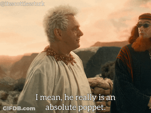 Man Saying I Mean He Really Is An Absolute Poppet Beside Woman GIF