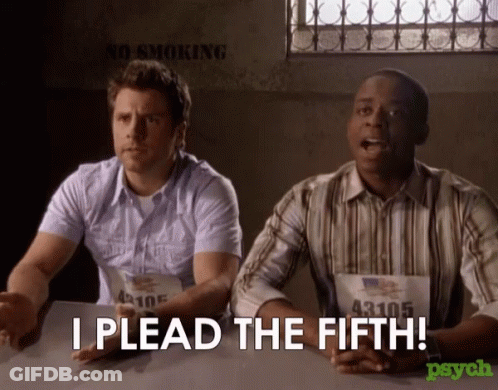 Man Saying I Plead The Fifth GIF