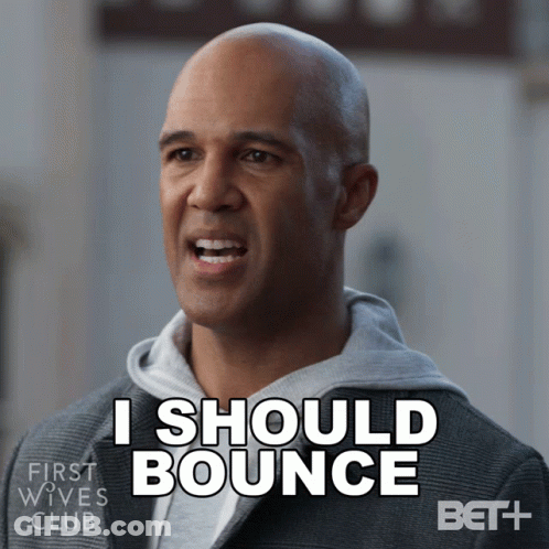 Man Saying I Should Bounce In Front Of BET Logo GIF