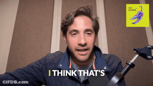 Man Saying I Think That With Scorpion Logo GIF