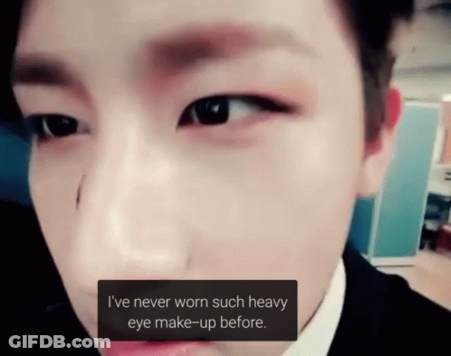 Man Saying I've Never Worn Such Heavy Eye Make-Up GIF