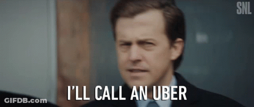 Man Saying Ill Call Uber In Front Of SNL Logo GIF
