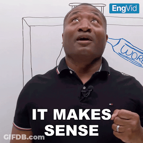 Man Saying It Makes Sense In Front Of White Board GIF