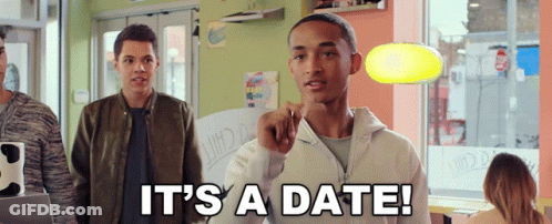 Man Saying It's A Date In Restaurant GIF