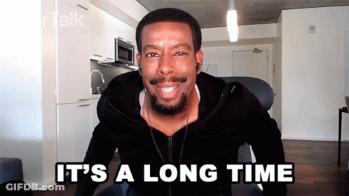 Man Saying It's A Long Time In Video Call GIF