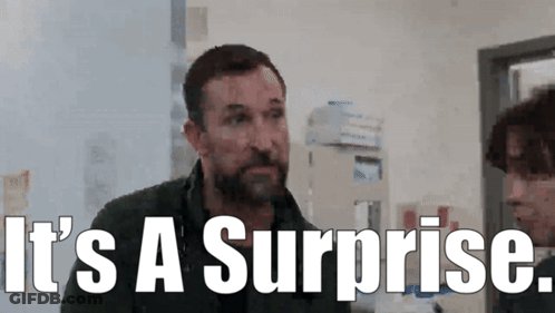 Man Saying It's A Surprise To Woman GIF