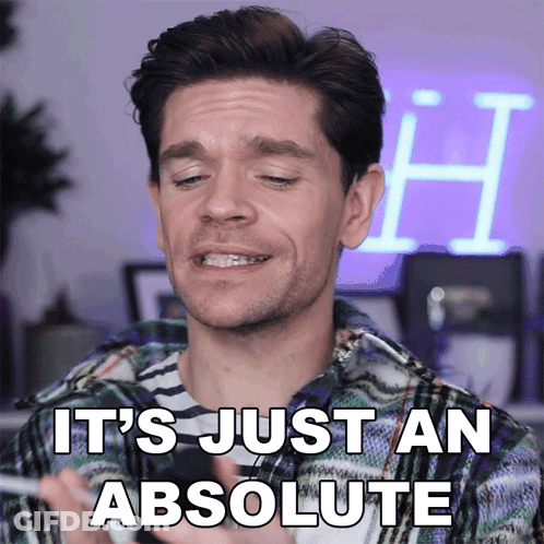 Man Saying It's Absolute In Front Of Neon H GIF