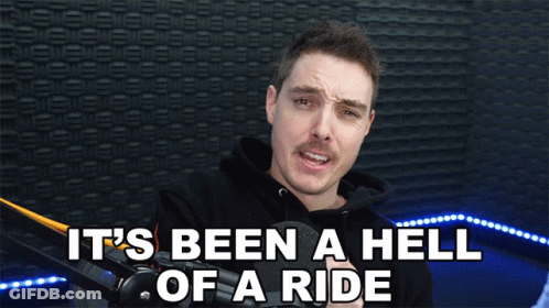 Man Saying It's Been A Hell Of A Ride Holding Microphone GIF