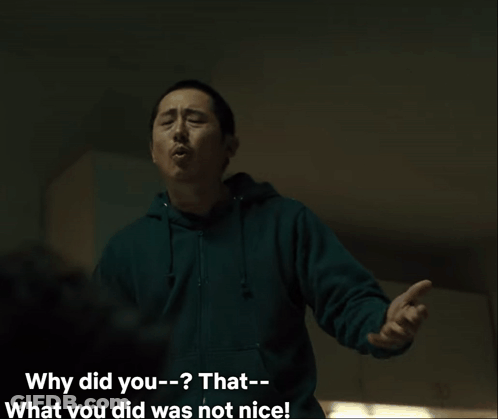 Man Saying It's Not Nice In Dark Room GIF