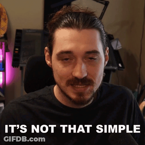 Man Saying It's Not That Simple At Computer GIF